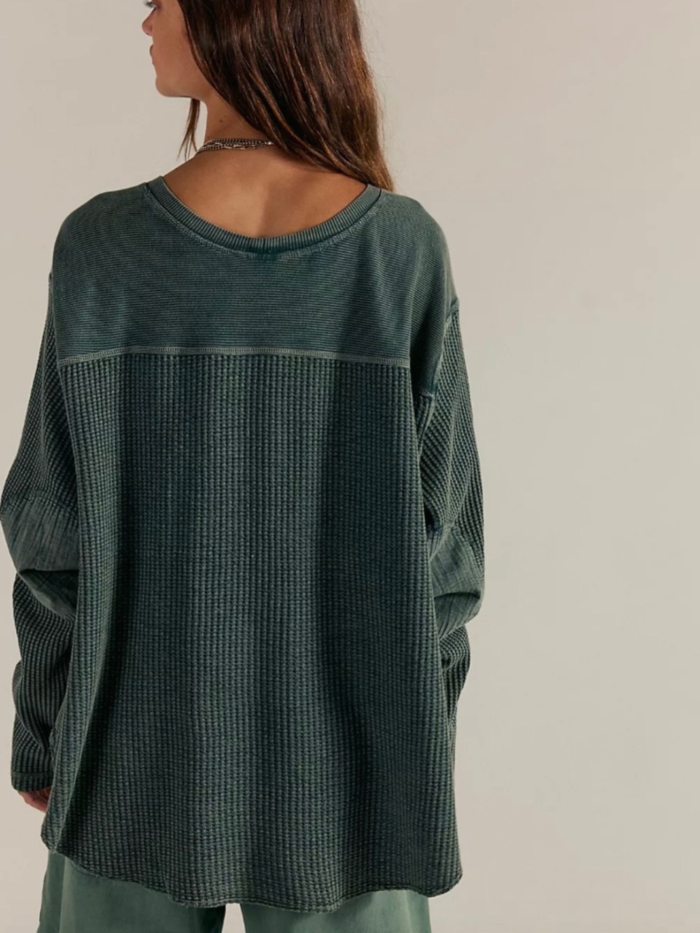 Free People FP One Blake Thermal Green Size S $68 - Picture 2 of 9